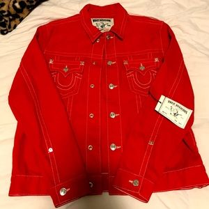 TRUE RELIGION RED JEAN JACKET
